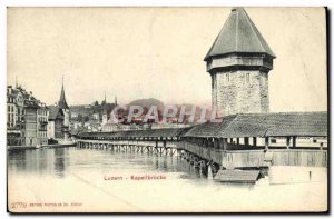 Old Postcard Luzern Kapellbrucke