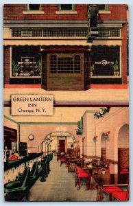 c1940 Owego New York NY Vintage Postcard Green Lantern Inn Restaurant Building