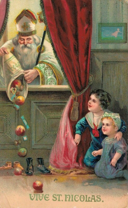 Saint Nicolas Sinterklaas Santa Claus Vintage Postcard 04.05