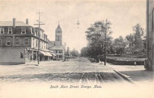 Orange Massachusetts South Main street B/W Lithograph Vintage Postcard U3380