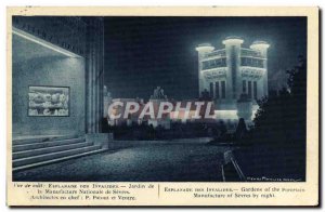 Old Postcard Esplanade des Invalides Night View Garden of the Manufacture Nat...