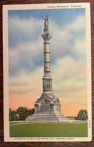 Vintage Postcard 1937 Victory Monument, Yorktown, Virginia