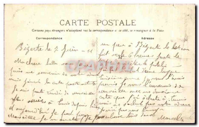 Old Postcard Bizerte Tray