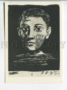 483083 USSR 1966 year Pablo Picasso portrait of a young man postcard