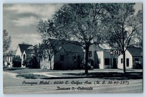 Denver Colorado CO Postcard Paragon Motel Colfax Exterior Building c1940 Vintage