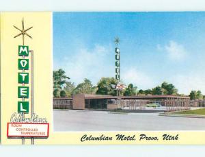 Unused Pre-1980 COLUMBIAN MOTEL Provo Utah UT u0326@