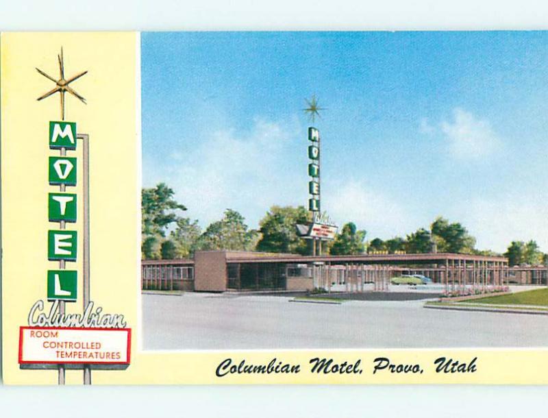 Unused Pre-1980 COLUMBIAN MOTEL Provo Utah UT u0326@