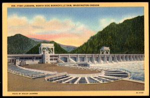 Oregon WASHINGTON Fish Ladders North Side Bonneville Dam Columbia River - LINEN