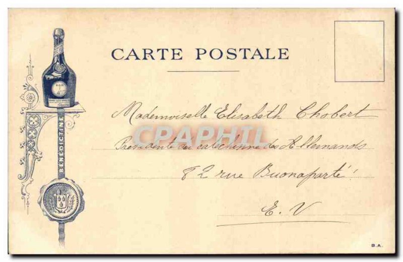 Paris Old Postcard Tour St Jacques (advertising Benedictine)