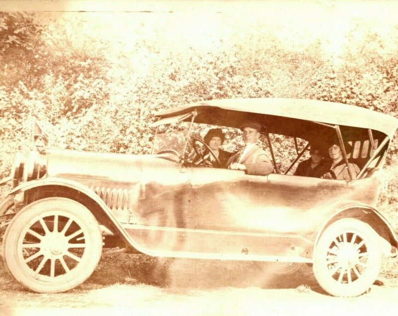 RPPC Ford Model T Automobile Car Touring the Country 1910s AZO Postcard