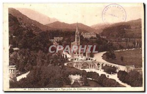 Old Postcard Lourdes Basilica Vue Prize Du Chateau Fort