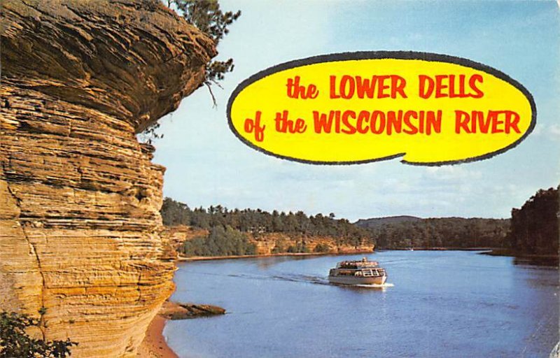 Golden Riverbank Lower Dellls - Lower Dells of the Wisconsin River, Wisconsin...