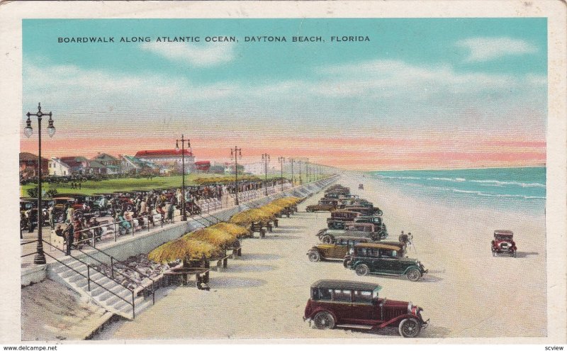 DAYTONA BEACH, Florida, 1900-1910s, Boardwalk along Atlantic Ocean