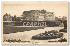 Old Postcard Deauville Fleurie Beach Royal Hotel and gardens