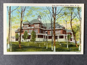 State Odd Fellows Home Elkins WV Linen Postcard H2326081928