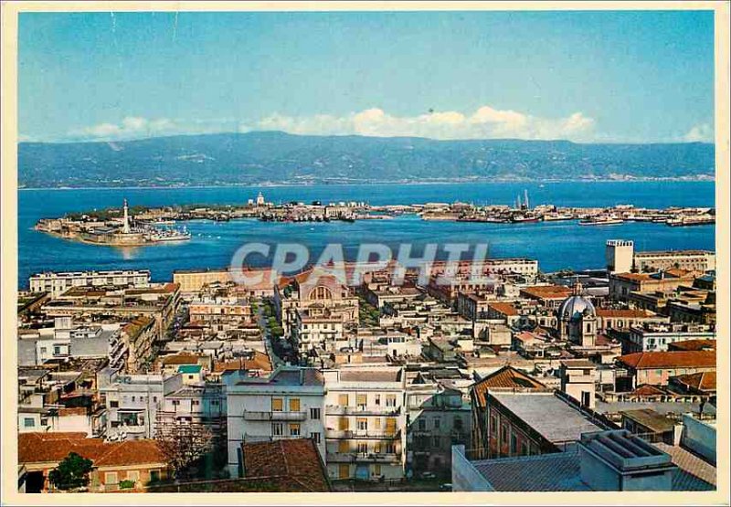 Postcard Modern Messina panorama