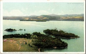 Looking West from Shelving Rock on Lake George NY Vintage Postcard E12