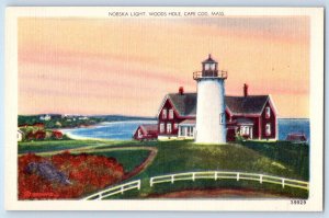 c1940 Cape Cod Massachusetts Postcard Nobska Light Woods Hole Lighthouse Tower