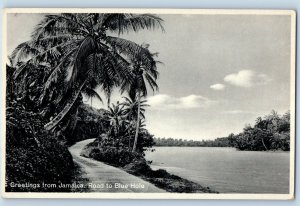 Jamaica Postcard Greetings from Jamaica Road to Blue Hole 1935 Vintage Posted