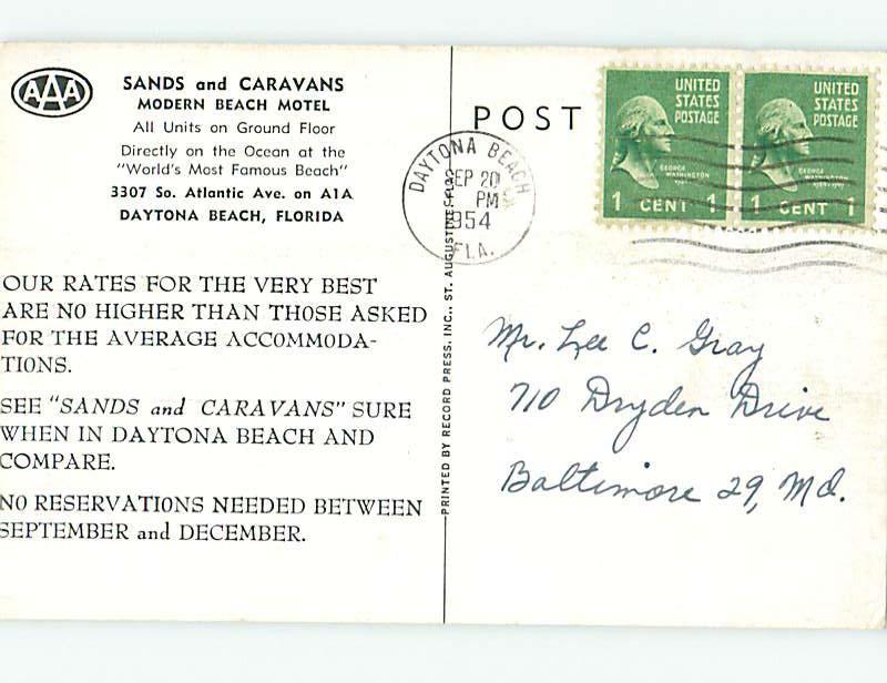 Pre-1980 SANDS AND CARAVANS MOTEL Daytona Beach Florida FL M2136