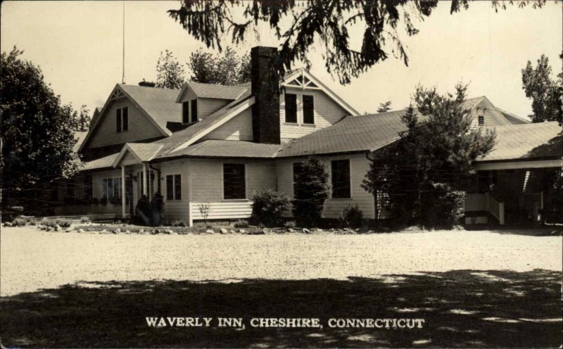 Cheshire Connecticut CT Waverly Inn Real Photo Vintage Postcard