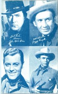 WESTERN MOVIE STAR Arcade Card 4 views JOHN MACK BROWN, etc  c1940s