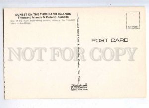 204377 CANADA USA Thousand Islands sunset old postcard