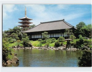 Postcard Denpoin Garden and Five Storied Pagoda Asakusa Tokyo Japan