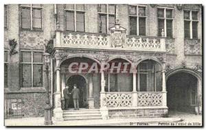 Old Postcard Furnes Perron of & # City 39hotel