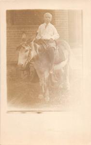 B75/ Animal Horse Real Photo RPPC Postcard Child c1910 Child Pony Ride 16