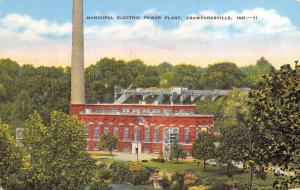 Crawfordsville Indiana Municipal Electric Power Plant Antique Postcard K20846