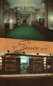 Vintage Postcard Hotel Essex Lounge Opposite South Station Boston Massachusetts
