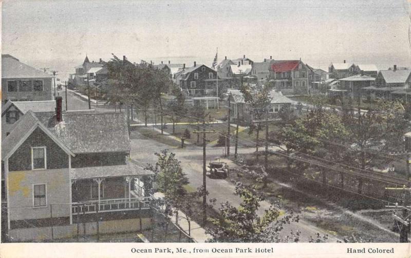 Ocean Park Maine Birdseye View Of City Antique Postcard K94009