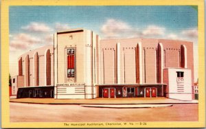 postcard Charleston WV - The Municipal Auditorium