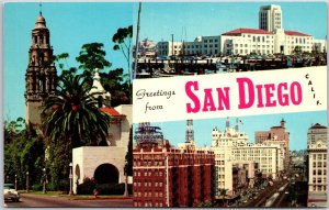 Greetings From San Diego California US Naval Air Station Marine Base Postcard