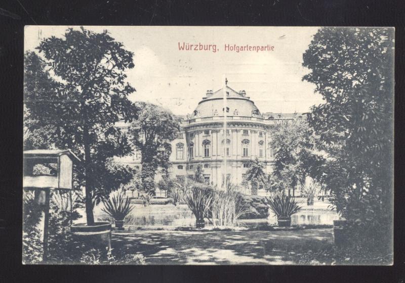 WURZBURG GERMANY HOFGARTENPARTIE ANTIQUE VINTAGE POSTCARD