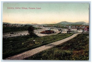 Panama Canal Postcard View of Native Village Culebra c1910 Unposted Antique