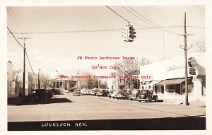 NV, Lovelock, Nevada, RPPC, Street Scene, Pharmacy, Stop Light, Photo
