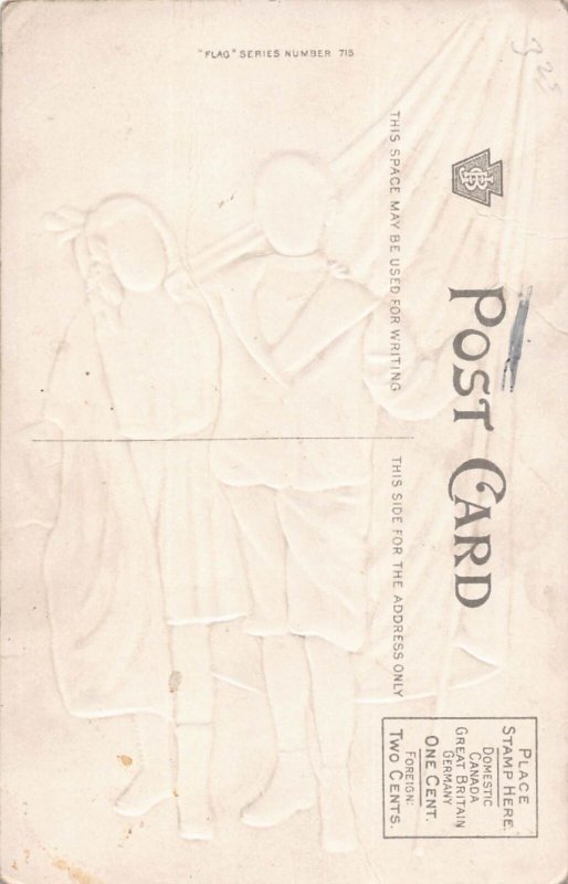 J83/ Patriotic Postcard c1910 Nation's Pride Kids Flag Embossed 241