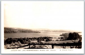 Vtg Sargent Bay Lake Memphremagog Magog Quebec Canada RPPC Real Photo Postcard