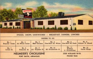 Arkansas Fort Smith Neumeier's Chickcuisine Restaurant With Menu Curteich