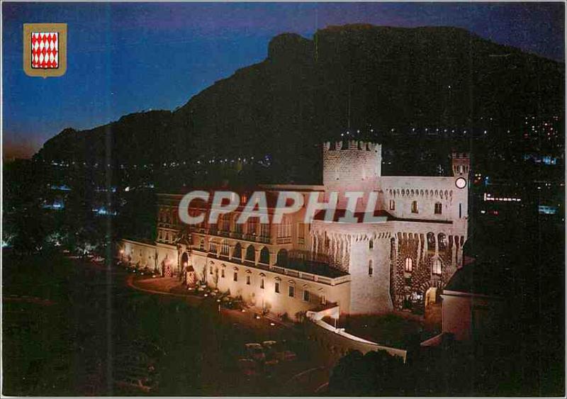 Postcard Modern PRINCIPALITY OF MONACO Palace illumin�