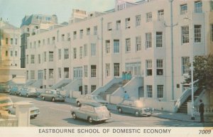 Classic Cars at Eastbourne School Of Domestic Economy Postcard