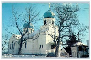c1960 Beautiful Greek Russian Orthodox Church Kodiak Alaska AK Vintage Postcard