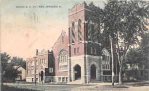 C11/ Spencer Iowa Ia Postcard 1909 Grace M.E. Church Building