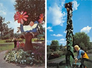 2~4X6 Postcards WI, Wisconsin Dells STORYBOOK GARDENS Rock-A-Bye Baby~Beanstalk