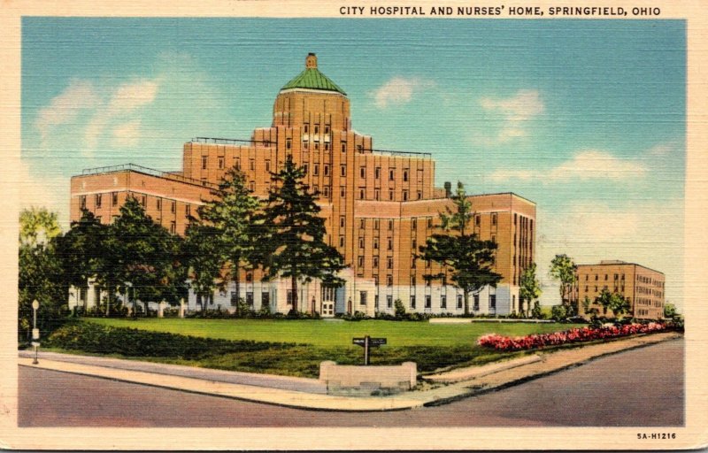 Ohio Sprinfield City Hospital and Nurses' Home Curteich