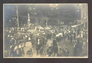 RPPC FOXCROFT MAINE DOWNTOWN STREET SCENE FIELD DAY REAL PHOTO POSTCARD