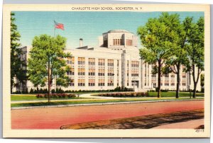 Postcards NY Rochester Charlotte High School