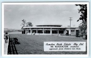 RPPC CAMDEN PARK ESTATE, NSW Australia ~ ROTOLACTOR Cow Milking 1950s Postcard